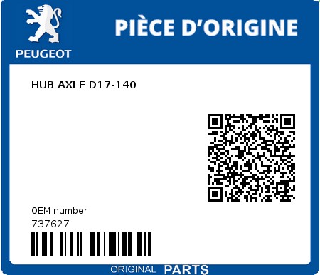 Product image: Peugeot - 737627 - HUB AXLE D17-140  0