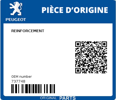 Product image: Peugeot - 737748 - REINFORCEMENT  0