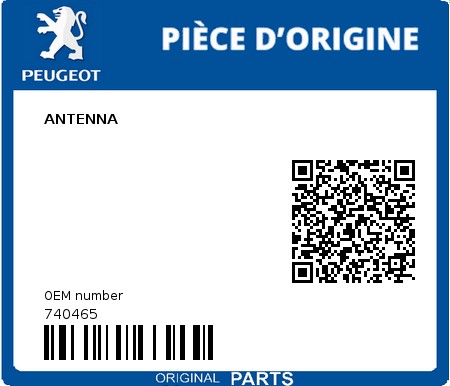 Product image: Peugeot - 740465 - ANTENNA  0