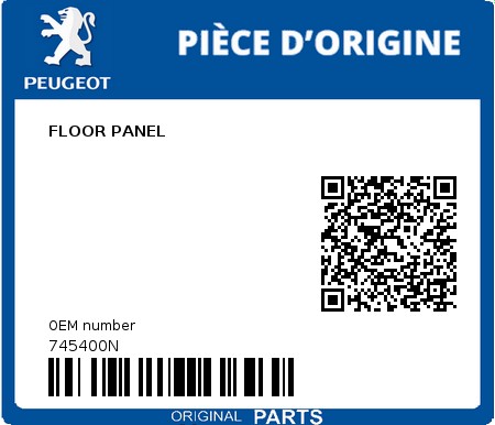 Product image: Peugeot - 745400N - FLOOR PANEL  0
