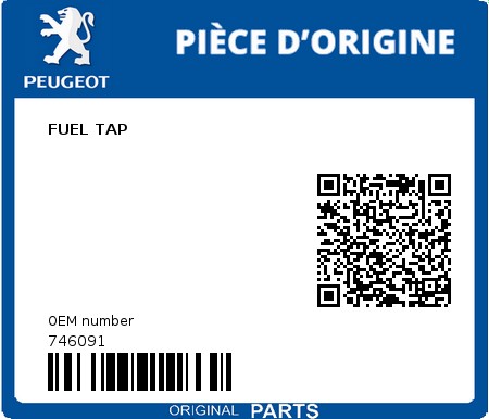 Product image: Peugeot - 746091 - FUEL TAP  0