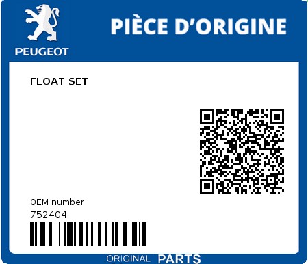 Product image: Peugeot - 752404 - FLOAT SET  0