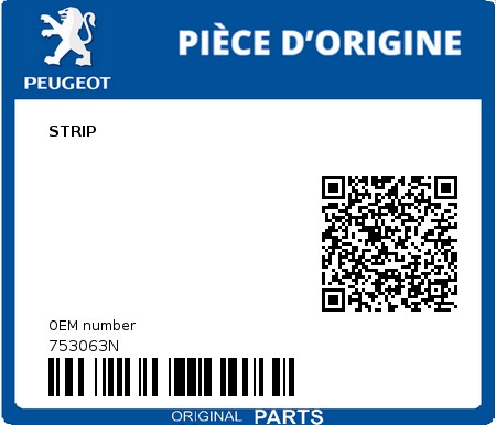 Product image: Peugeot - 753063N - STRIP  0