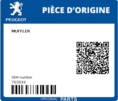 Product image: Peugeot - 763934 - MUFFLER  0