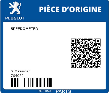 Product image: Peugeot - 764072 - SPEEDOMETER  0