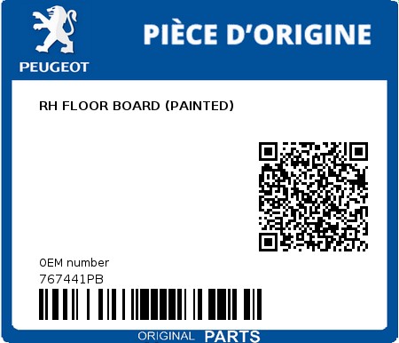 Product image: Peugeot - 767441PB - RH FLOOR BOARD (PAINTED)  0