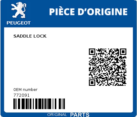 Product image: Peugeot - 772091 - SADDLE LOCK  0