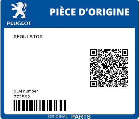 Product image: Peugeot - 772592 - REGULATOR  0