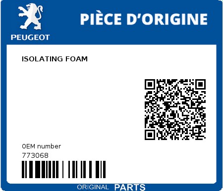 Product image: Peugeot - 773068 - ISOLATING FOAM  0