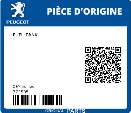 Product image: Peugeot - 773535 - FUEL TANK  0
