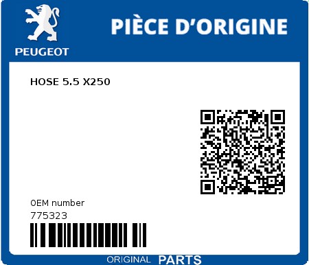 Product image: Peugeot - 775323 - HOSE 5.5 X250  0