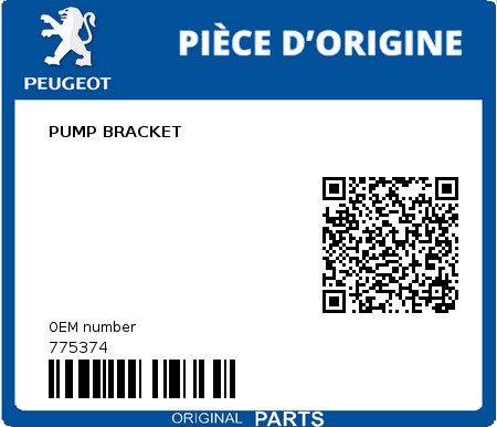 Product image: Peugeot - 775374 - PUMP BRACKET  0
