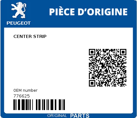 Product image: Peugeot - 776625 - CENTER STRIP  0