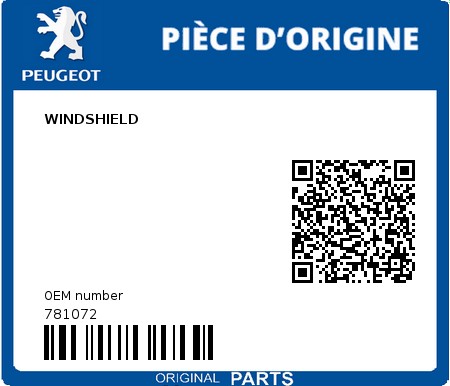 Product image: Peugeot - 781072 - WINDSHIELD  0