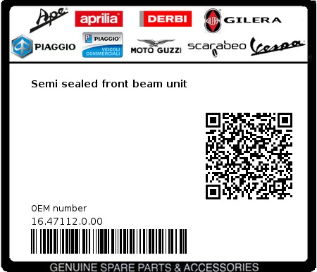 Product image: Beta - 16.47112.0.00 - Semi sealed front beam unit  0