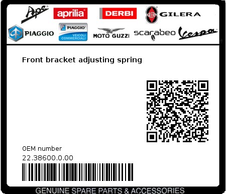Product image: Beta - 22.38600.0.00 - Front bracket adjusting spring  0