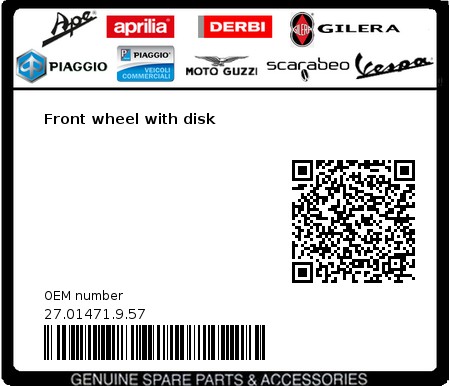 Product image: Beta - 27.01471.9.57 - Front wheel with disk  0
