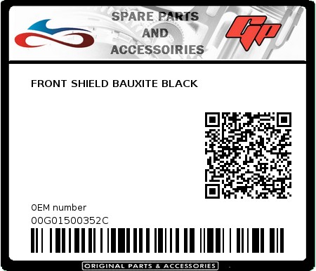 Product image: Derbi - 00G01500352C - FRONT SHIELD BAUXITE BLACK  0