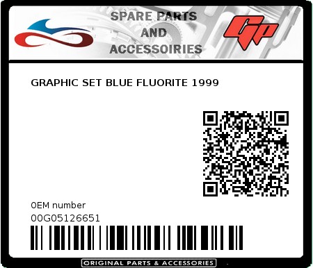 Product image: Derbi - 00G05126651 - GRAPHIC SET BLUE FLUORITE 1999   0