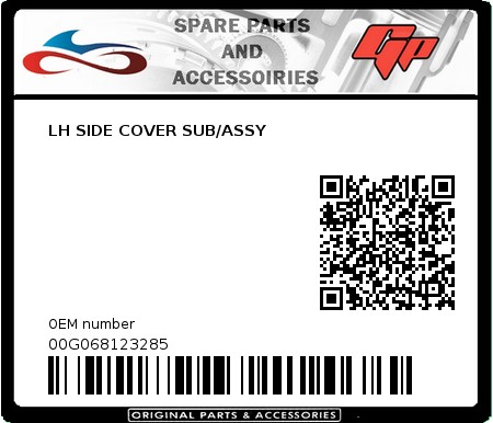 Product image: Derbi - 00G068123285 - LH SIDE COVER SUB/ASSY  0