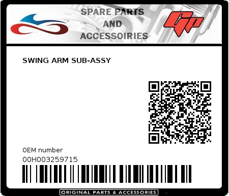 Product image: Derbi - 00H003259715 - SWING ARM SUB-ASSY  0