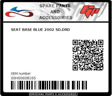 Product image: Derbi - 00H00608165 - SEAT BASE BLUE 2002 SD.DRD  0