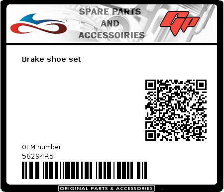 Product image: Derbi - 56294R5 - Brake shoe set  0