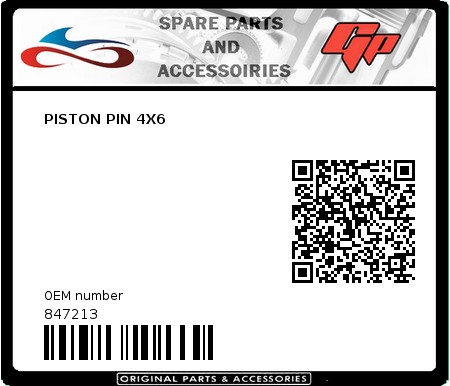 Product image: Derbi - 847213 - PISTON PIN 4X6  0