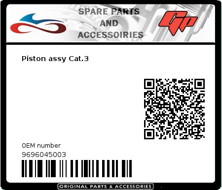 Product image: Derbi - 9696045003 - Piston assy Cat.3  0