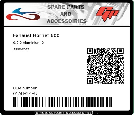 Product image: Marving - 01ALH24EU - Exhaust Hornet 600  0