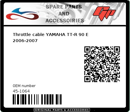 Product image: All Balls - 45-1064 - Throttle cable YAMAHA TT-R 90 E 2006-2007 
