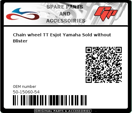 Product image: Esjot - 50-15060-54 - Chain wheel TT Esjot Yamaha Sold without Blister 