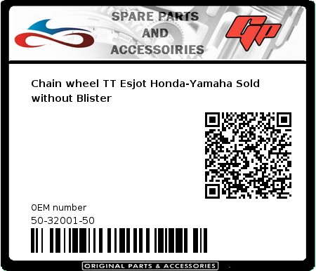 Product image: Esjot - 50-32001-50 - Chain wheel TT Esjot Honda-Yamaha Sold without Blister 