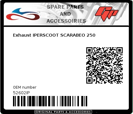 Product image: Giannelli - 52602IP - Exhaust IPERSCOOT SCARABEO 250  0
