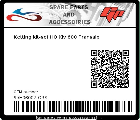 Product image: Kit chain - 95H06007-ORS - Ketting kit-set HO Xlv 600 Transalp  0