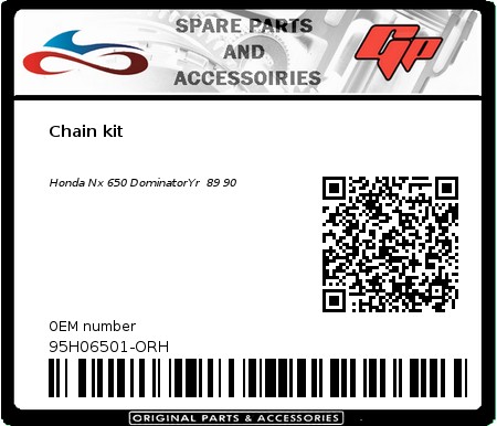 Product image: Kit chain - 95H06501-ORH - Chain kit  0