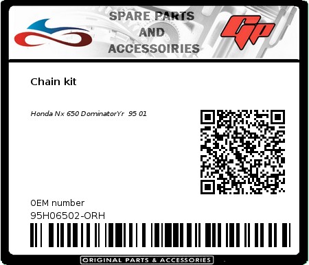 Product image: Kit chain - 95H06502-ORH - Chain kit  0