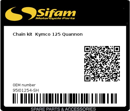 Product image: Sifam - 95I01254-SH - Chain kit  Kymco 125 Quannon 
