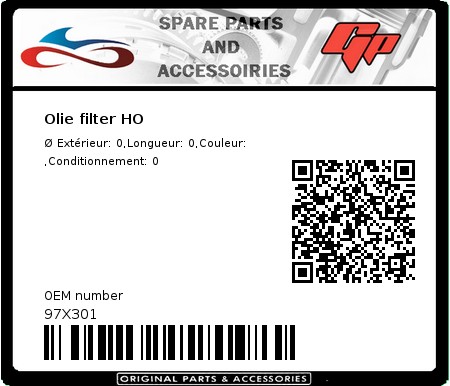 Product image: Champion - 97X301 - Olie filter HO   0