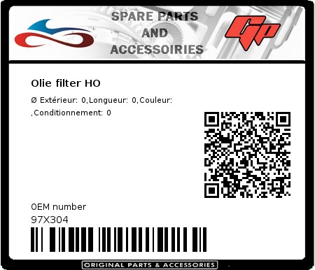 Product image: Champion - 97X304 - Olie filter HO   0
