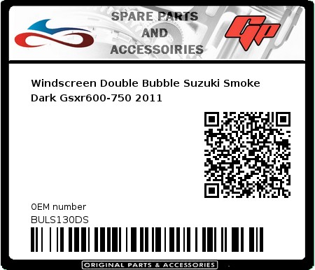 Product image: Fabbri - BULS130DS - Windscreen Double Bubble Suzuki Smoke Dark Gsxr600-750 2011   