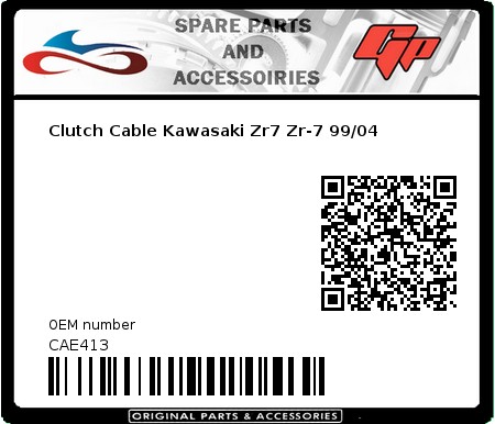 Product image: Kyoto - CAE413 - Clutch Cable Kawasaki Zr7 Zr-7 99/04   