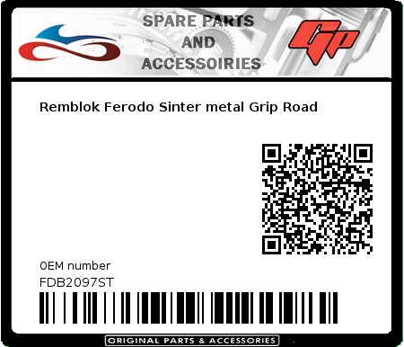 Product image: Ferodo - FDB2097ST - Remblok Ferodo Sinter metal Grip Road 