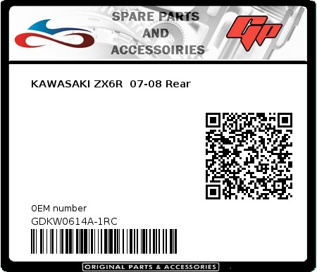 Product image: Goodridge - GDKW0614A-1RC - KAWASAKI ZX6R  07-08 Rear    