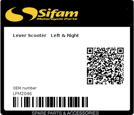 Product image: Sifam - LFM2046 - Lever Scooter   Left & Right  0