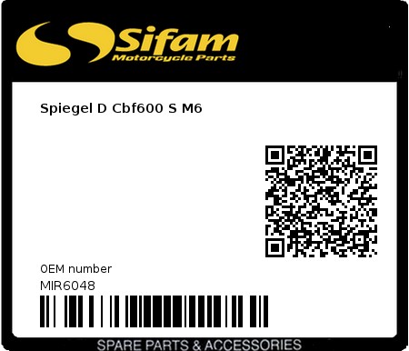 Product image: Sifam - MIR6048 - Spiegel D Cbf600 S M6  0