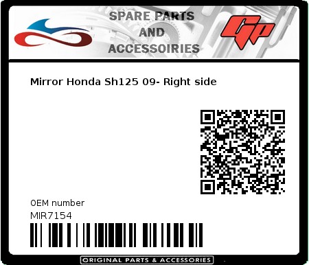 Product image: Far - MIR7154 - Mirror Honda Sh125 09- Right side    0