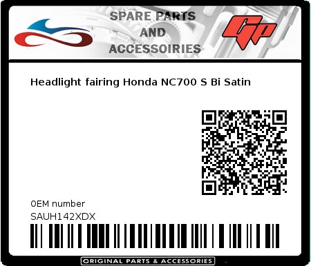 Product image: Fabbri - SAUH142XDX - Headlight fairing Honda NC700 S Bi Satin    0