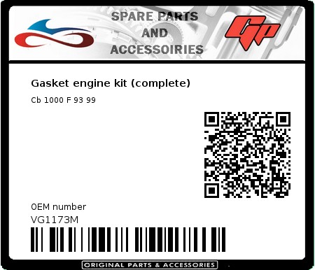 Product image: Athena - VG1173M - Gasket engine kit (complete) 