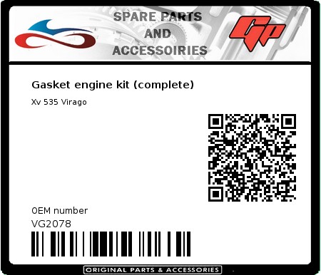 Product image: Athena - VG2078 - Gasket engine kit (complete) 